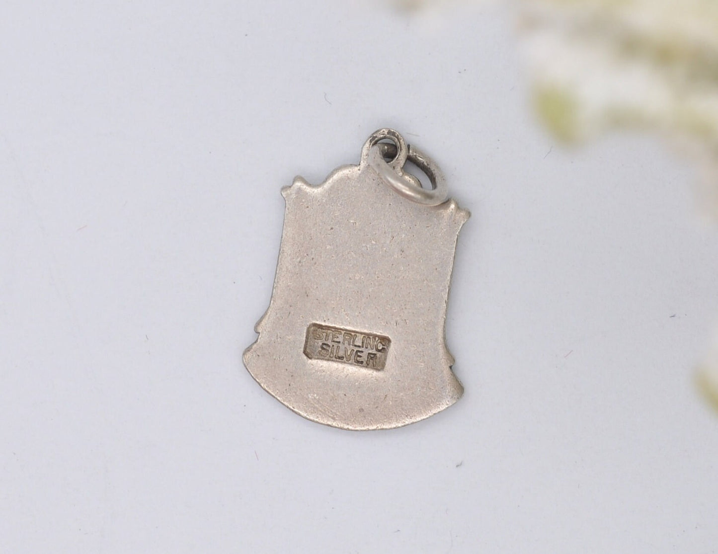 Vintage Sterling Silver Clovelly Enamel Souvenir Charm / Pendant - England / Devon / Tourist / Travel / 925 / Charm Bracelet / Scrap Book