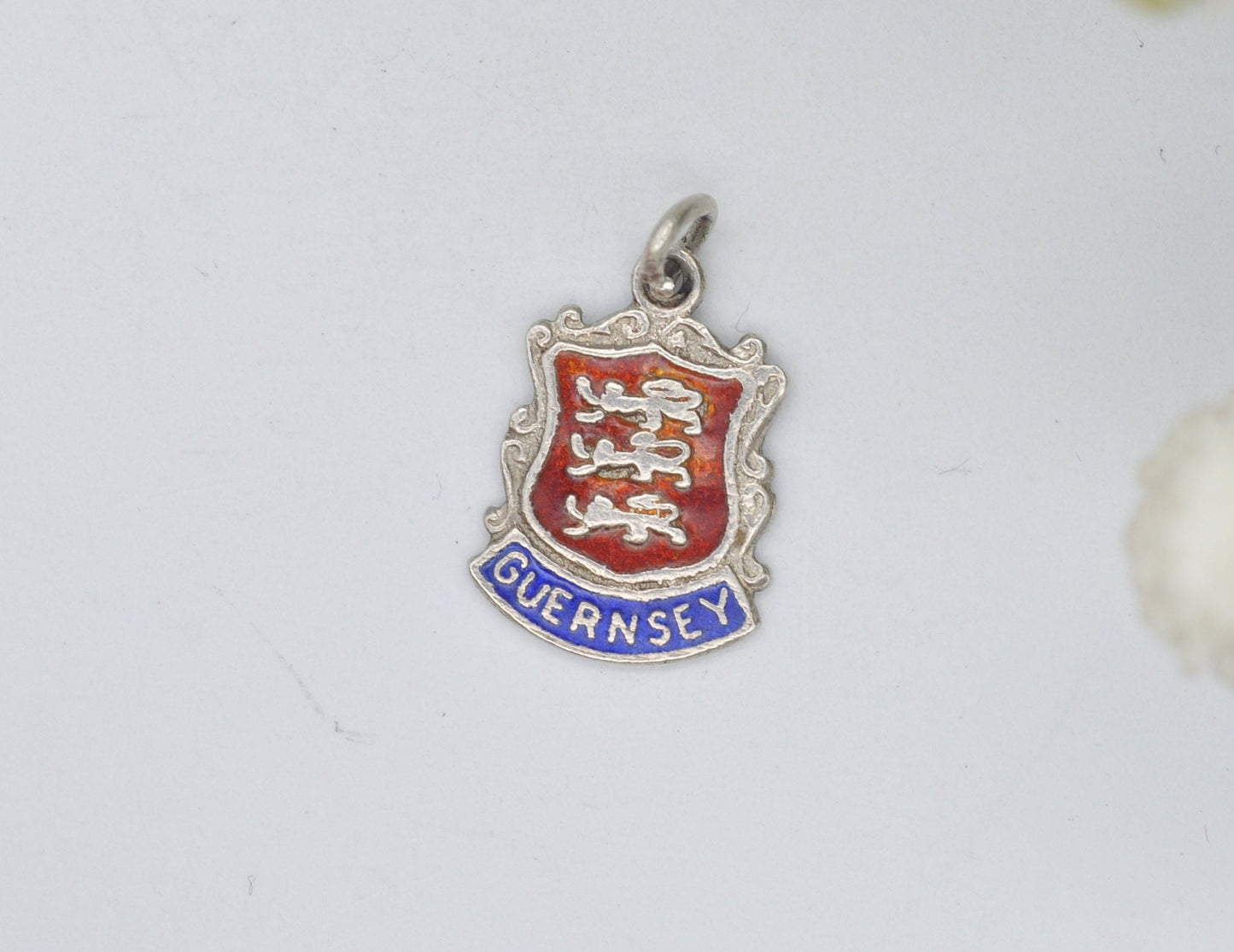 Vintage Sterling Silver Guernsey Souvenir WBs Charm / Pendant - Channel Island / Tourist / 925 / Charm Bracelet / Scrap Book