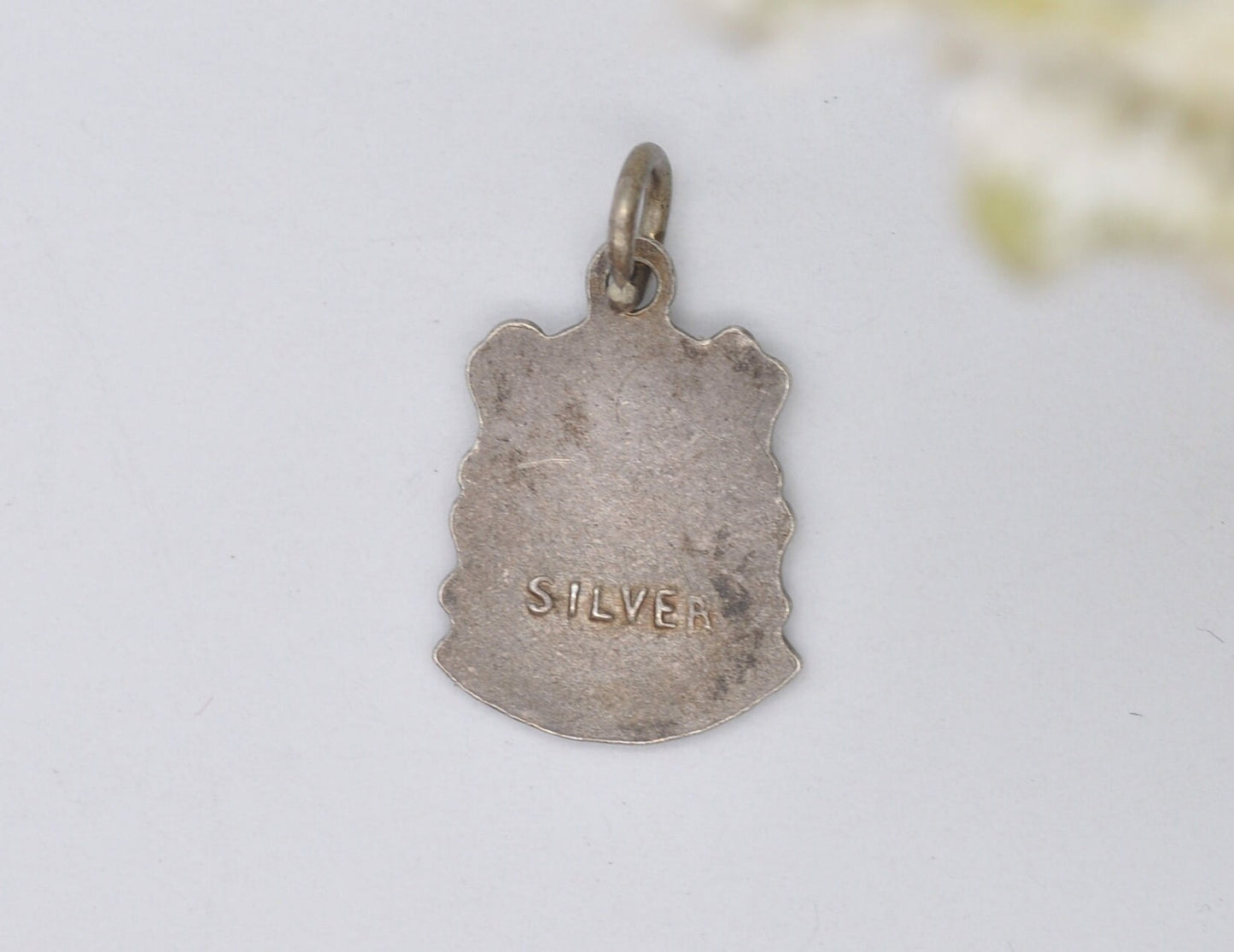 Vintage Sterling Silver Huddersfield Enamel Souvenir Shield Charm / Pendant - England / Yorkshire / Tourist / Charm Bracelet / Scrap Book