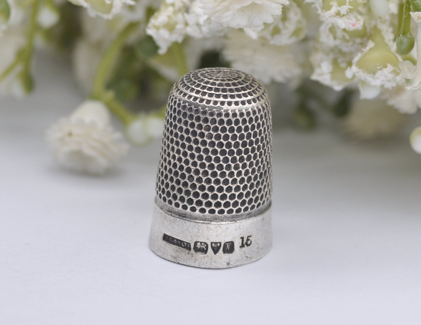 Antique Chester HG&S LTD Thimble - Henry Griffith and Sons Ltd | 1910 | Sewing | Detailed | Patterned | Silverware | Sterling Silver
