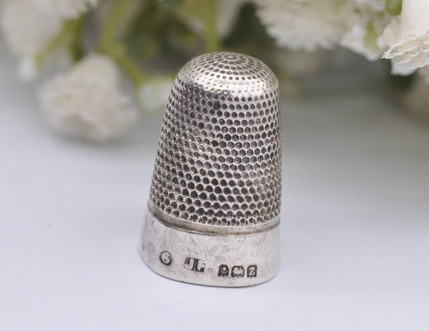 Vintage James Fenton Thimble - 1924 | J.F | Sewing | Accessory | Detailed | Patterned | Silverware | Collectable | Collection