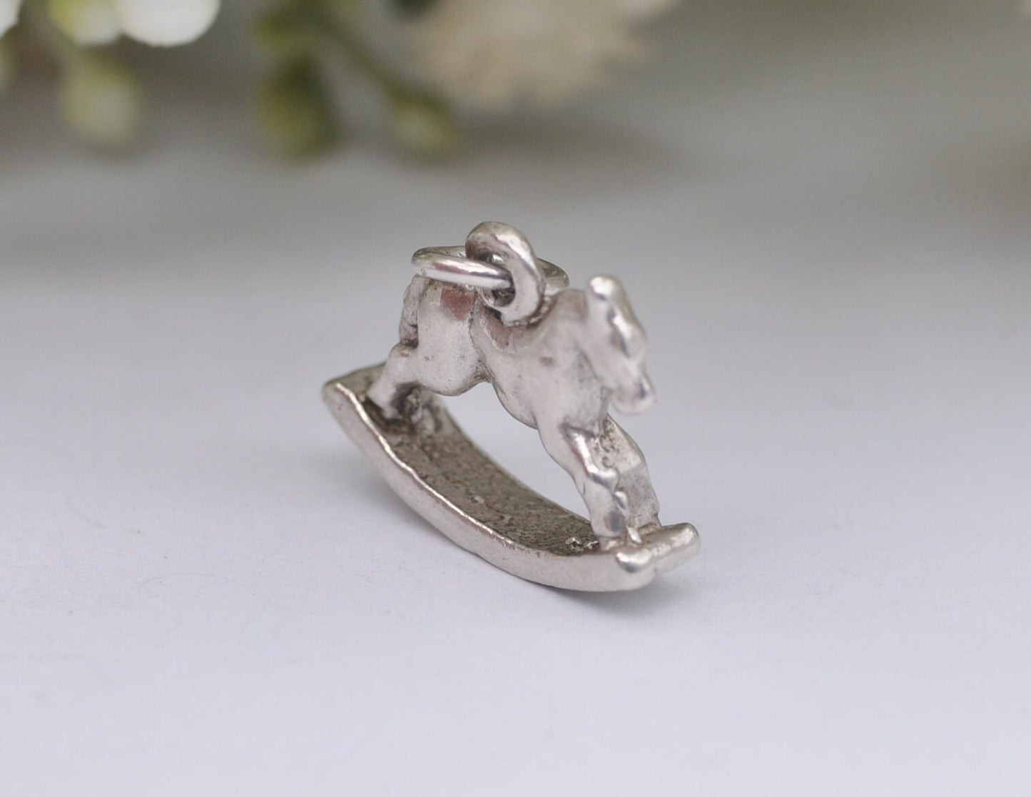 Vintage Sterling Silver Rocking Horse Charm / Pendant - Toy / Children / Animal / Nature / Charm Bracelet