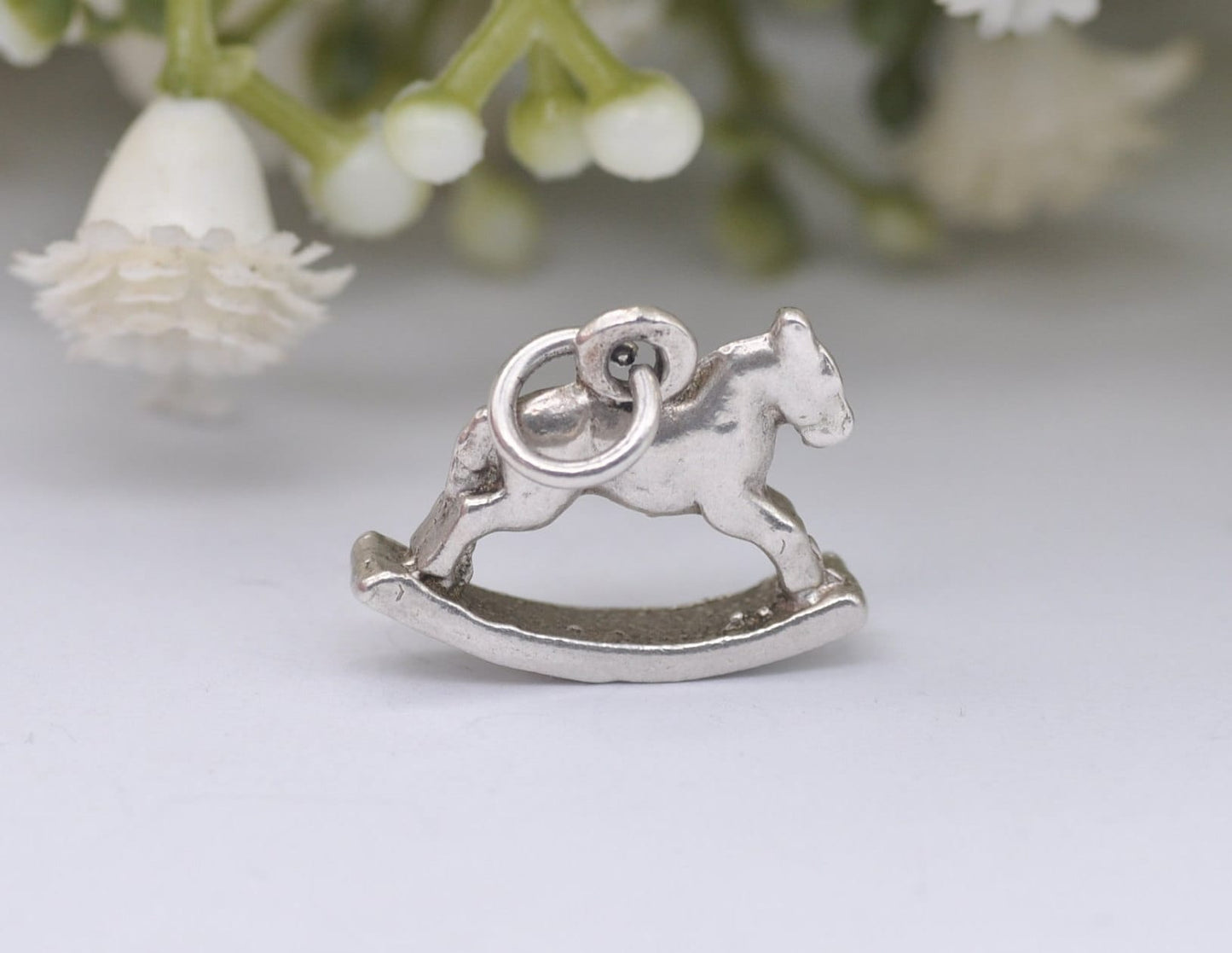 Vintage Sterling Silver Rocking Horse Charm / Pendant - Toy / Children / Animal / Nature / Charm Bracelet