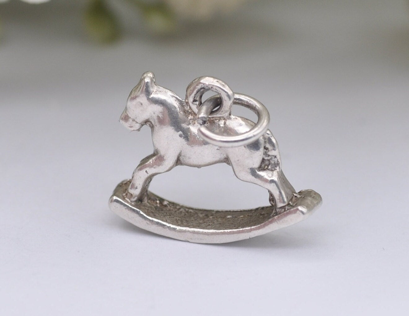 Vintage Sterling Silver Rocking Horse Charm / Pendant - Toy / Children / Animal / Nature / Charm Bracelet