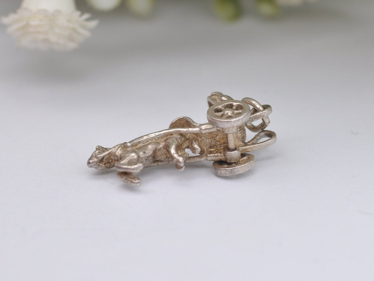 Vintage Sterling Silver Horse and Carriage Charm / Pendant - Animal / Nature / Charm Bracelet