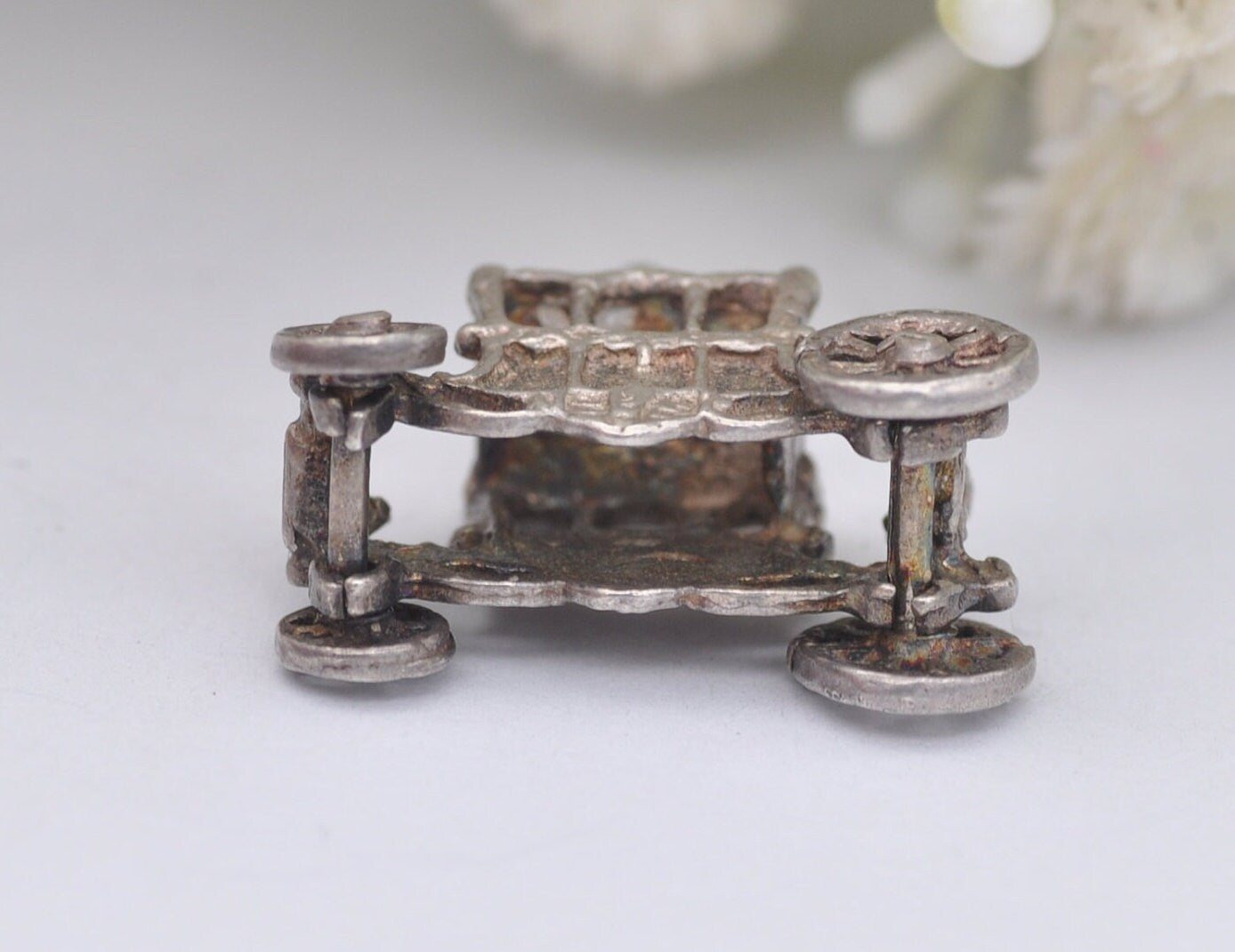 Vintage Sterling Silver The Gold State Coach Charm / Pendant - Royal / Carriage / Car / Hinge / Queen / King / Coronation / Charm Bracelet