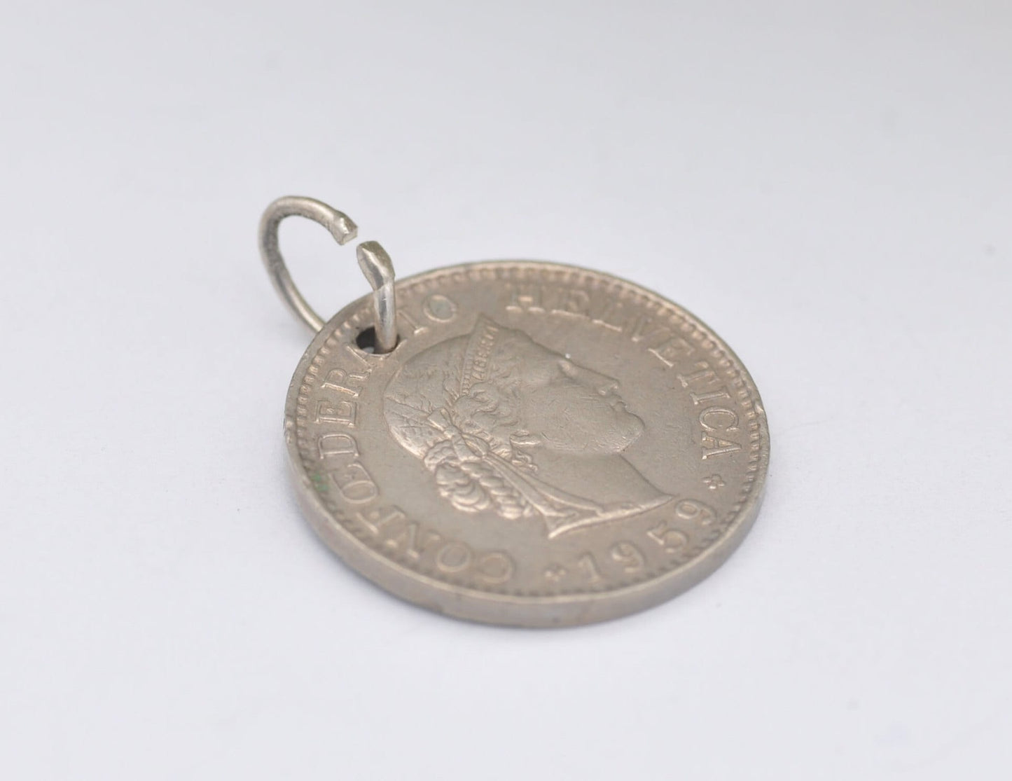 Vintage Swiss 10 Rappen Charm / Pendant - 1959 | Switzerland | Money | Coin Jewellery | Coin Charm | Charm Bracelet