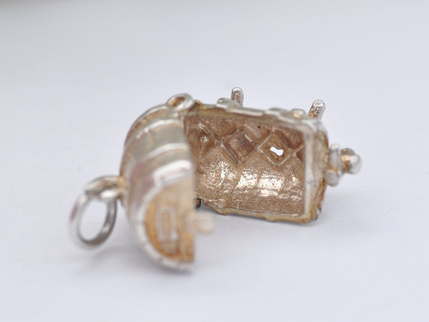 Vintage Silver CHIM Opening Whiskey Barrel Charm / Pendant - XXX / Wooden Barrel / Spirit / Alcohol / Sterling Silver / Charm Bracelet