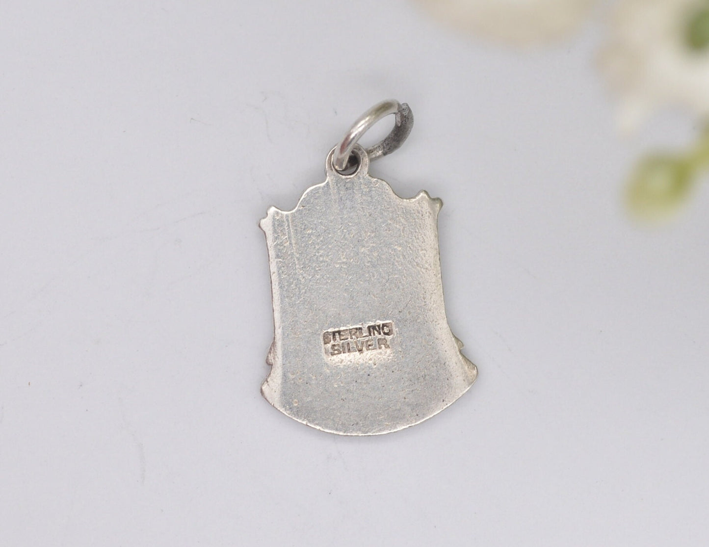 Vintage Sterling Silver Rhyl Enamel Souvenir Shield Charm / Pendant - Wales / Travel / Town / Tourist / Charm Bracelet / Scrap Book