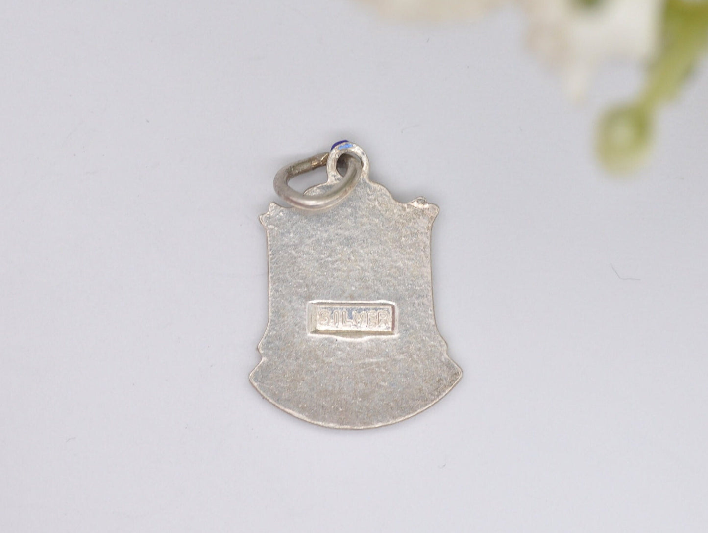 Vintage Sterling Silver Skipton Enamel Souvenir Charm / Pendant - England / North Yorkshire / Tourist / 925 / Charm Bracelet / Scrap Book