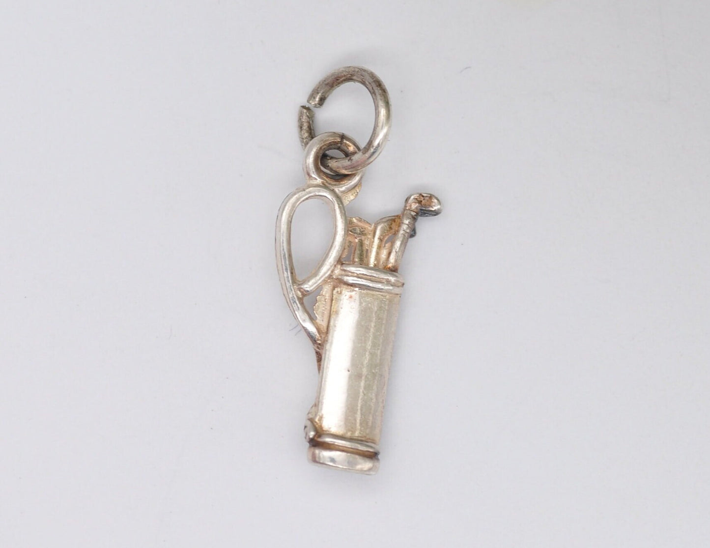 Vintage Sterling Silver Golf Bag Charm / Pendant - Sport / Golfer / Detailed / Toby / Charm Bracelet