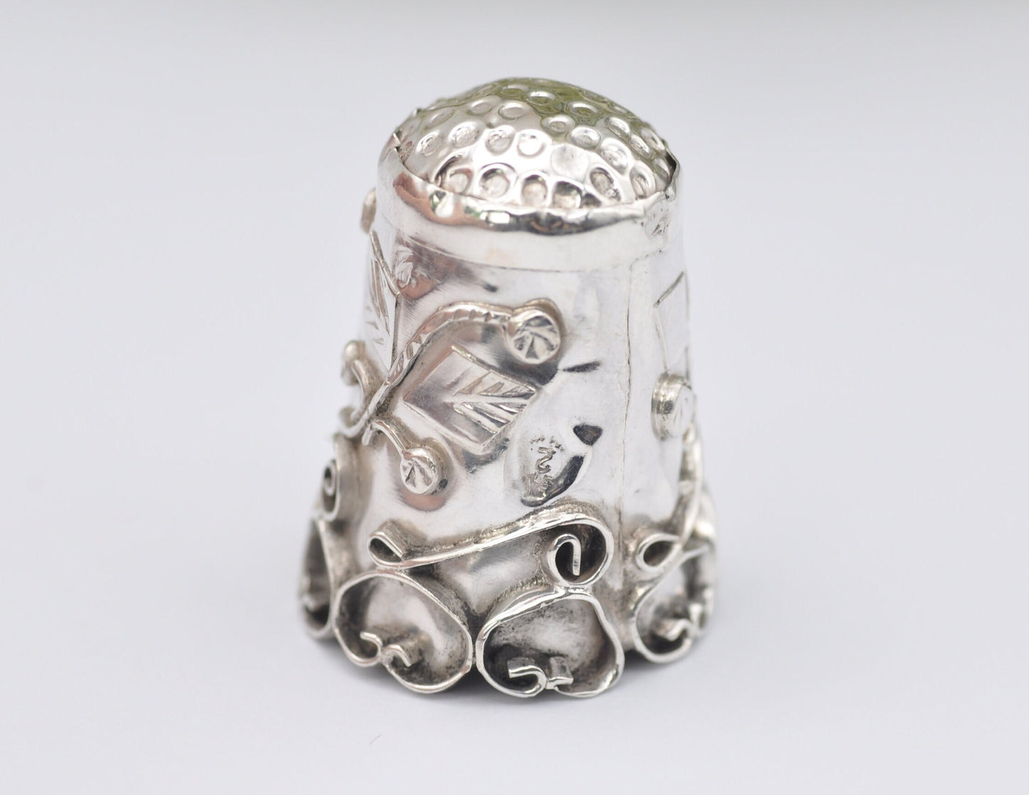Vintage Mexico Sterling Silver Thimble - Heart | 2 | Sewing | Accessory | Detailed | Patterned | Silverware | Collectable | Collection