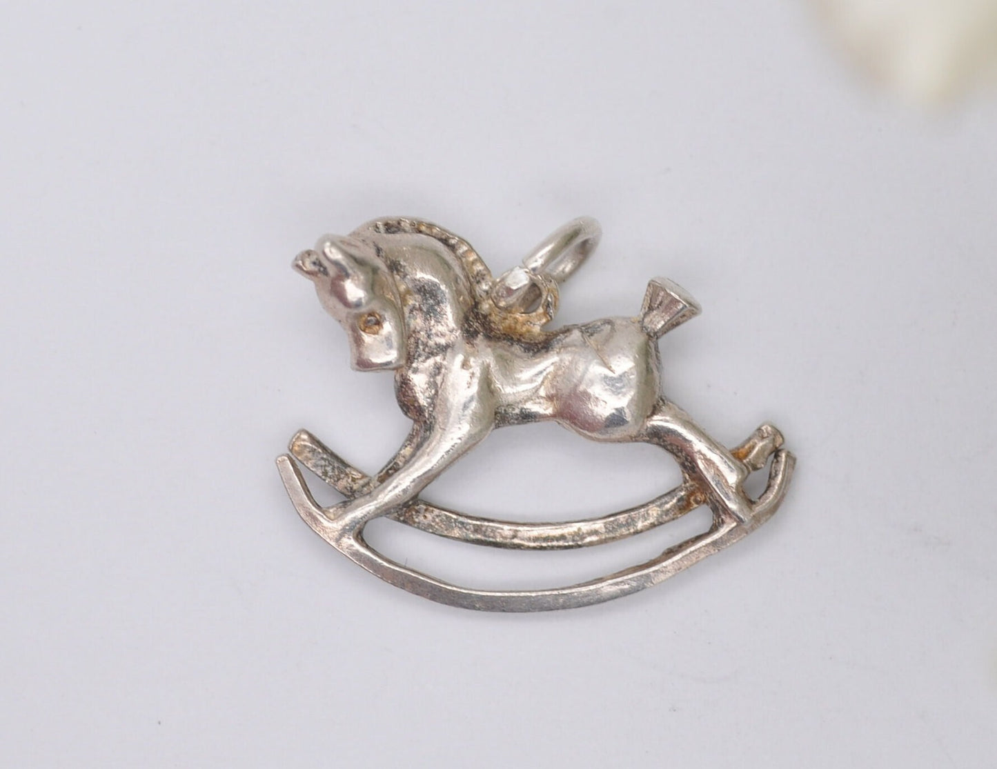 Vintage Sterling Silver Rocking Horse Charm / Pendant - Toy / Children / Animal / Nature / Charm Bracelet
