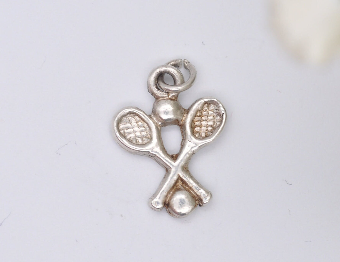 Vintage Sterling Silver Tennis Charm / Pendant - Bat / Ball / Sport / Charm Bracelet
