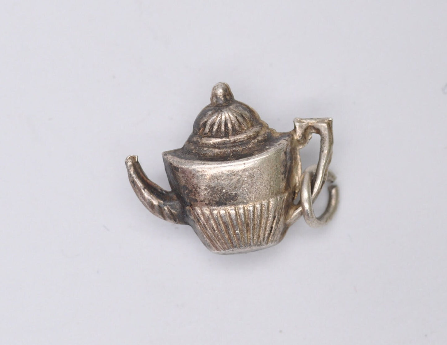 Vintage Sterling Silver Teapot Charm / Pendant - Kitchen / Tea / Coffee / Pot / Detailed / Ornate / Tall / Charm Bracelet