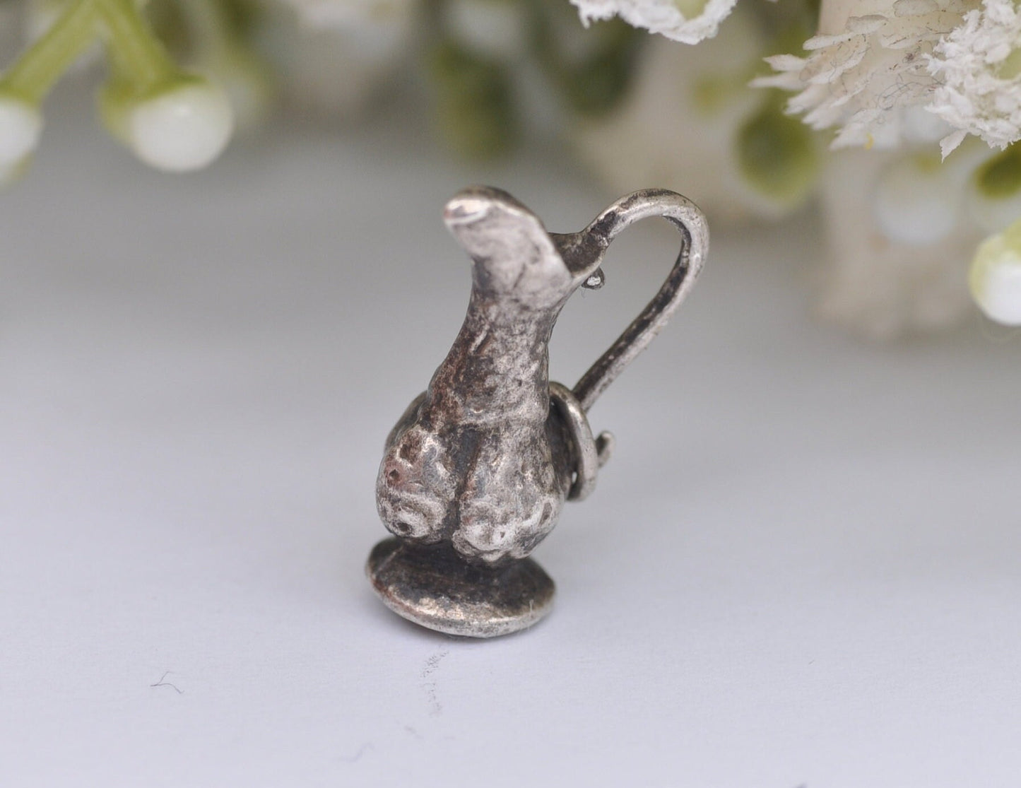 Vintage Sterling Silver Jug Charm / Pendant - Wine / Drinking / Alcohol / Detailed / Charm Bracelet