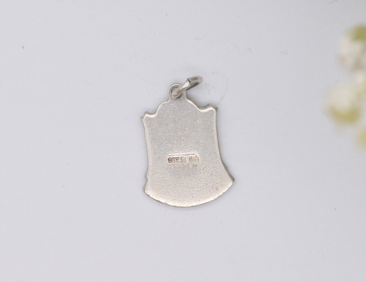 Vintage Sterling Silver Sandown Enamel Souvenir Shield Charm / Pendant - Isle of Wight / Travel / Tourist / Charm Bracelet / Scrap Book