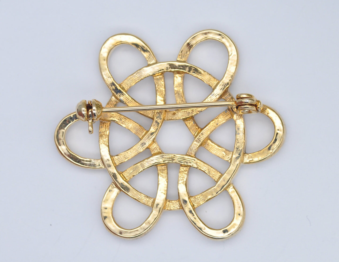Vintage Gold Tone Stylised Floral Brooch - Modernist | Pin | Professional