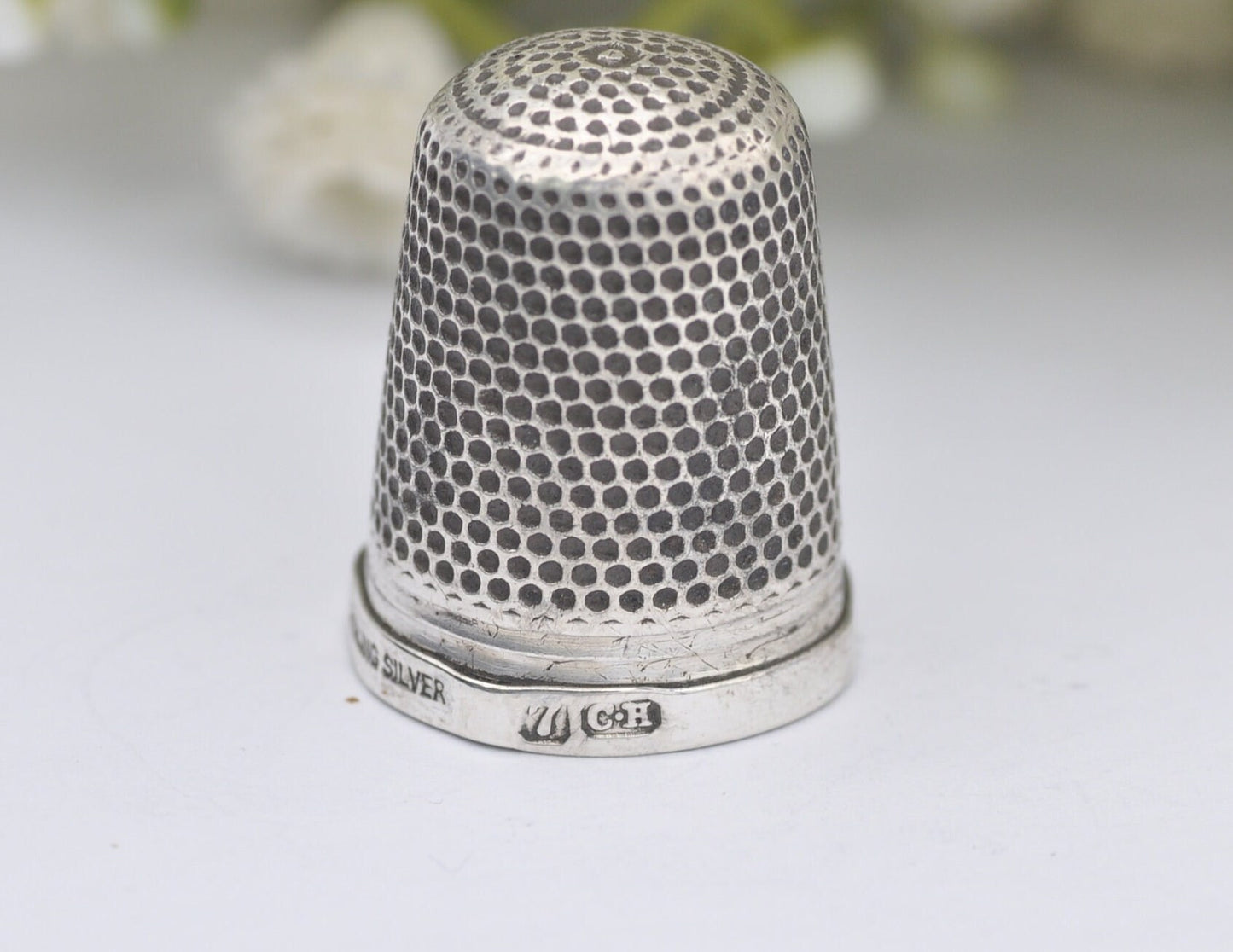 Antique Charles Horner Thimble - C.H | Chester | 7 | Sewing | Detailed | Sterling Silver | Silverware | Collectable | Collection