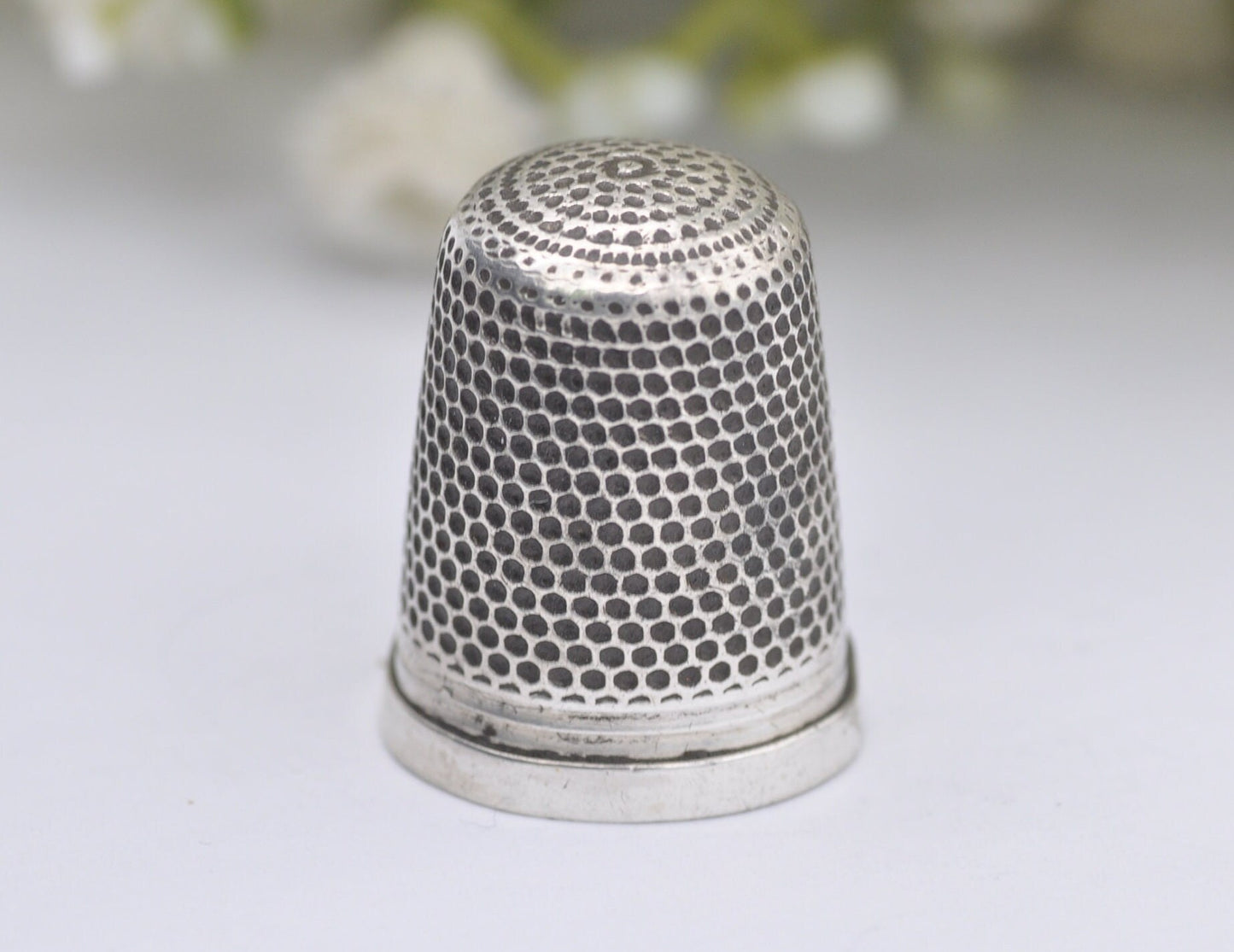 Antique Charles Horner Thimble - C.H | Chester | 7 | Sewing | Detailed | Sterling Silver | Silverware | Collectable | Collection