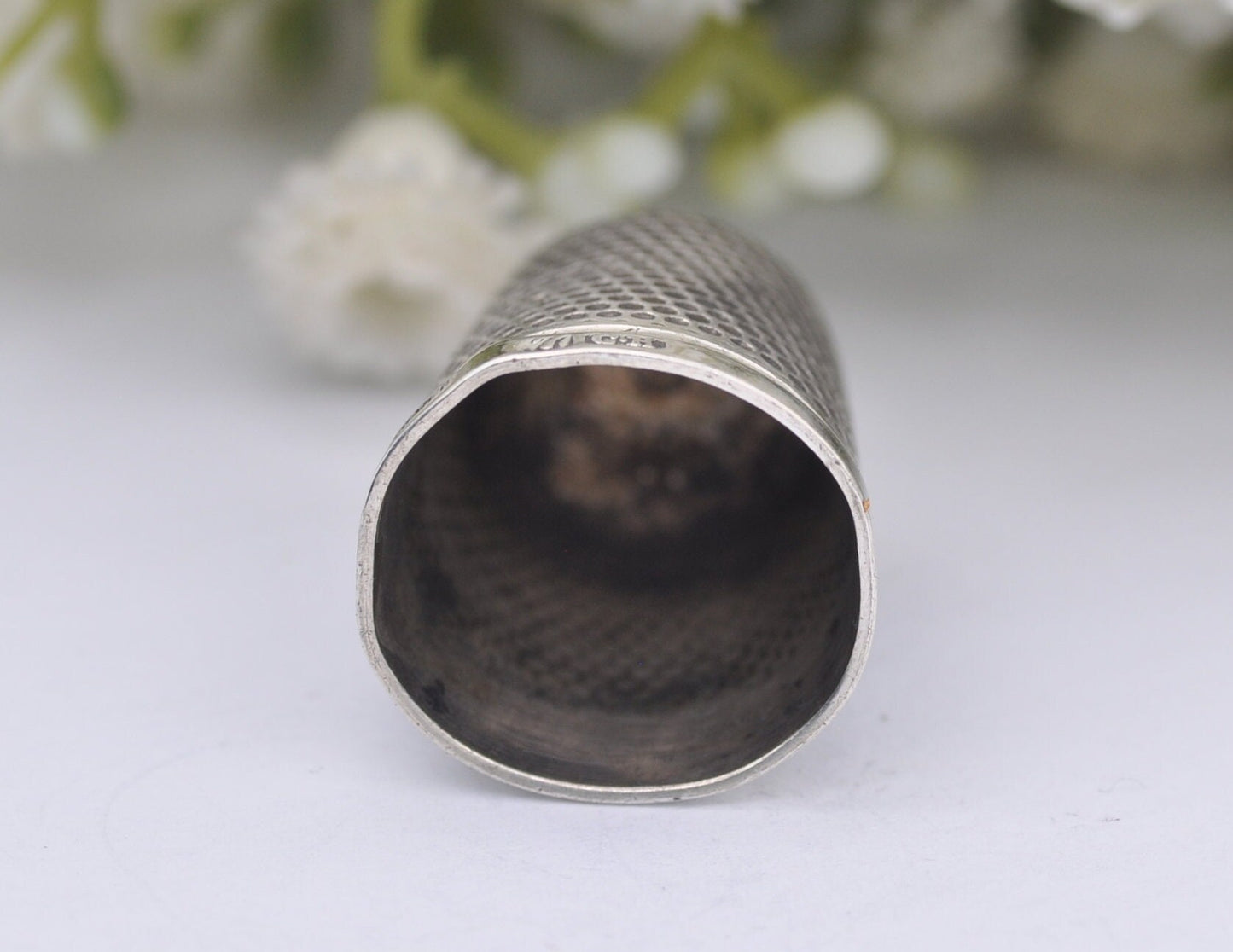 Antique Charles Horner Thimble - C.H | Chester | 7 | Sewing | Detailed | Sterling Silver | Silverware | Collectable | Collection