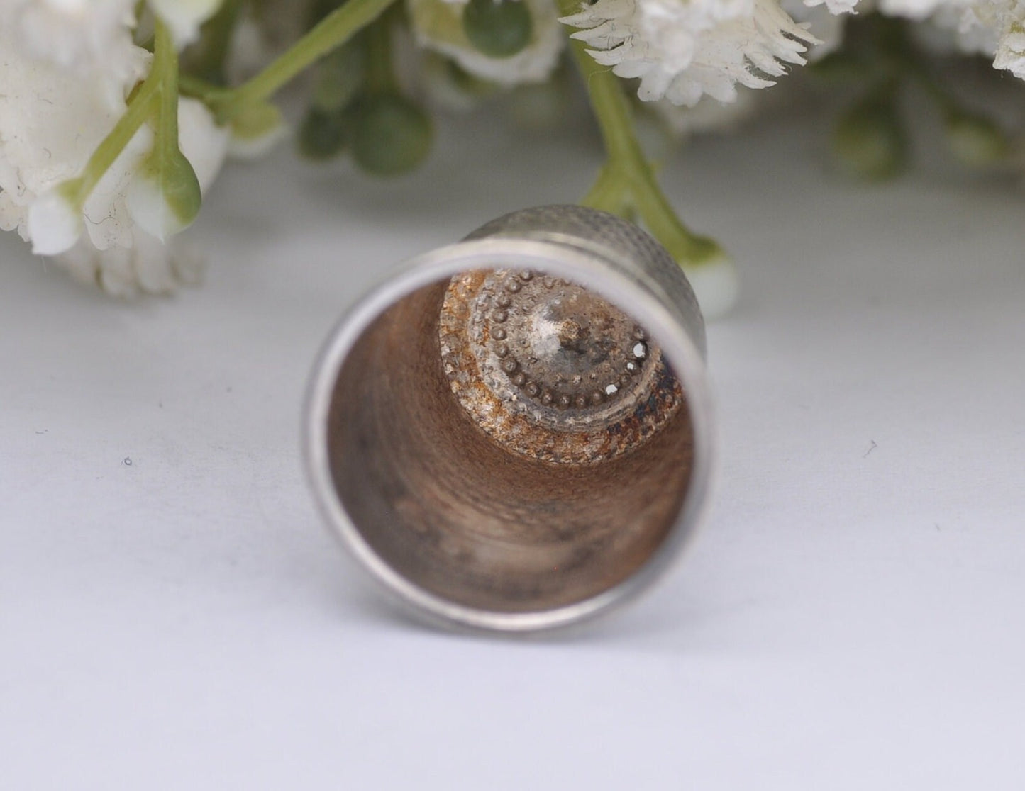 Vintage Sterling Silver Thimble - F&B | Foster and Bailey | 9 | Sewing | Accessory | Crafts | Detailed | Patterned | Silverware