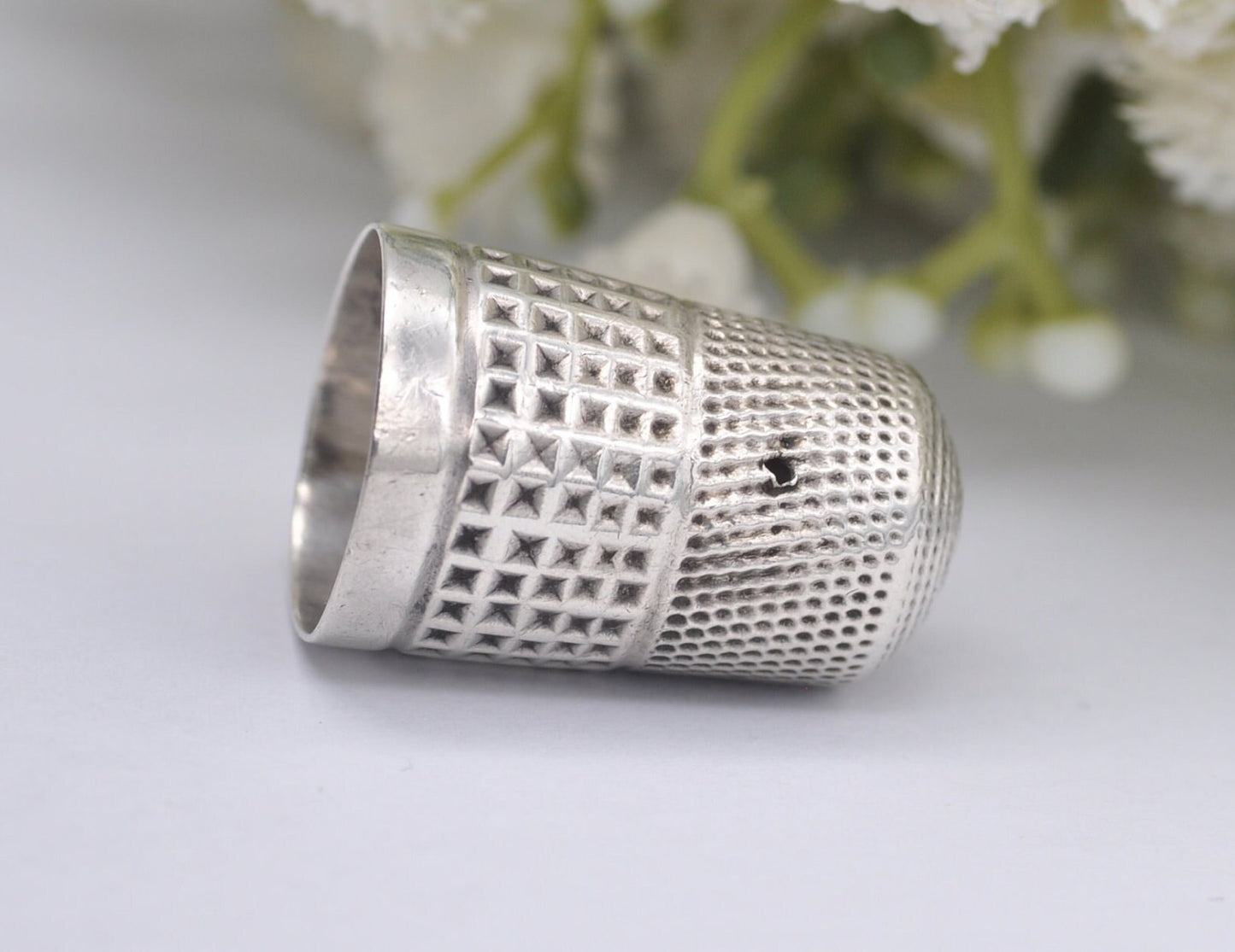 Antique James Fenton Thimble - 1897 | J.F | 11 | Sewing | Accessory | Crafts | Detailed | Patterned | Silverware | Collectable | Collection