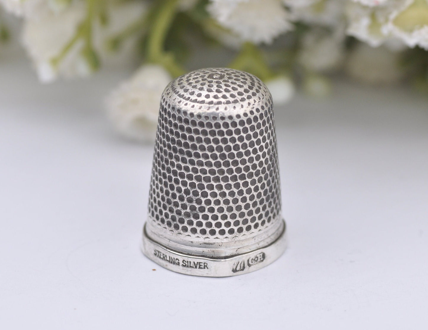 Antique Charles Horner Thimble - C.H | Chester | 7 | Sewing | Detailed | Sterling Silver | Silverware | Collectable | Collection