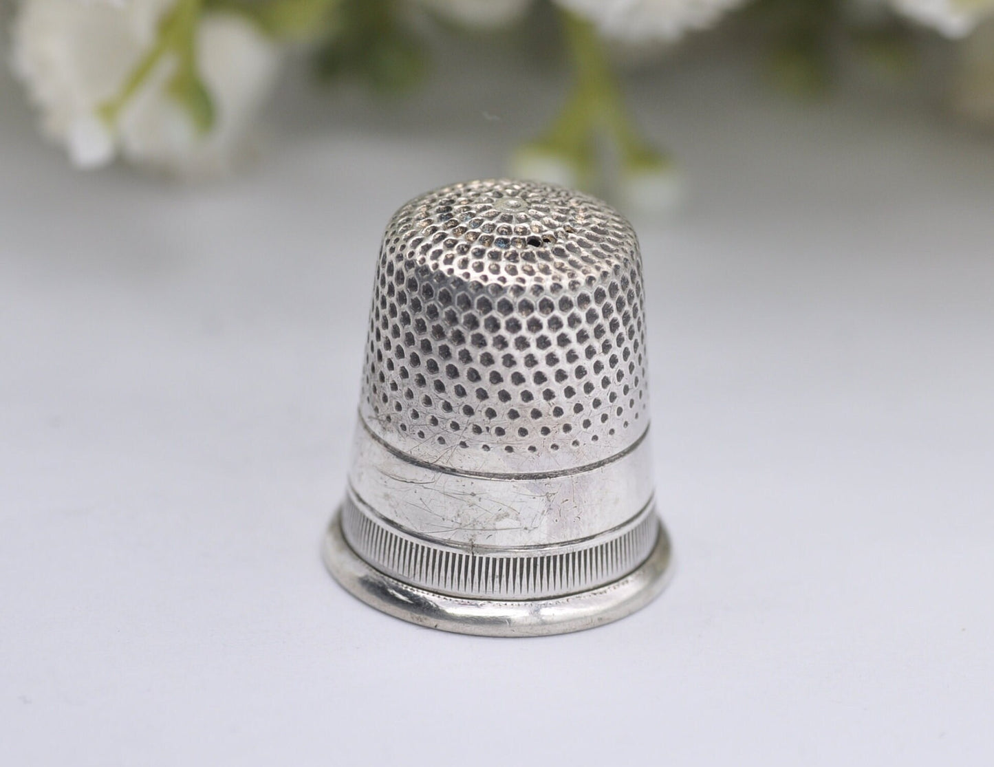 Vintage Sterling Silver Thimble - F&B | Foster and Bailey | 9 | Sewing | Accessory | Crafts | Detailed | Patterned | Silverware
