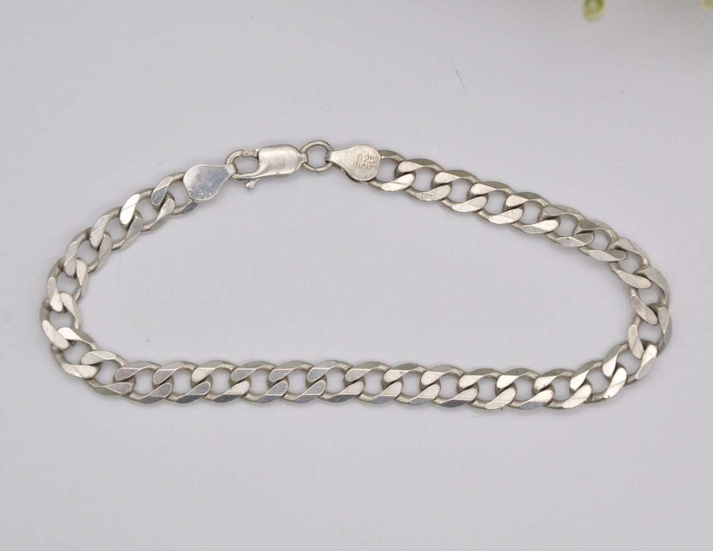 Sterling Silver Curb Link Chain Bracelet - Big | Italy | Lobster Claw | 925 | 14.9g | 22.5cm