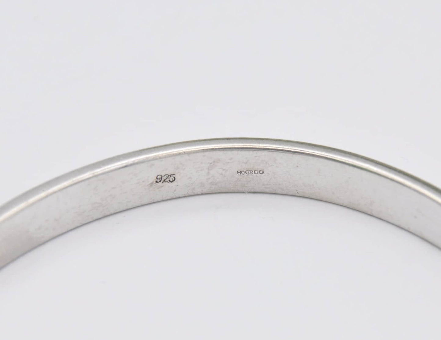 Vintage Sterling Silver Open Cuff Bangle Bracelet - Square Pattern / Elegant / Statement