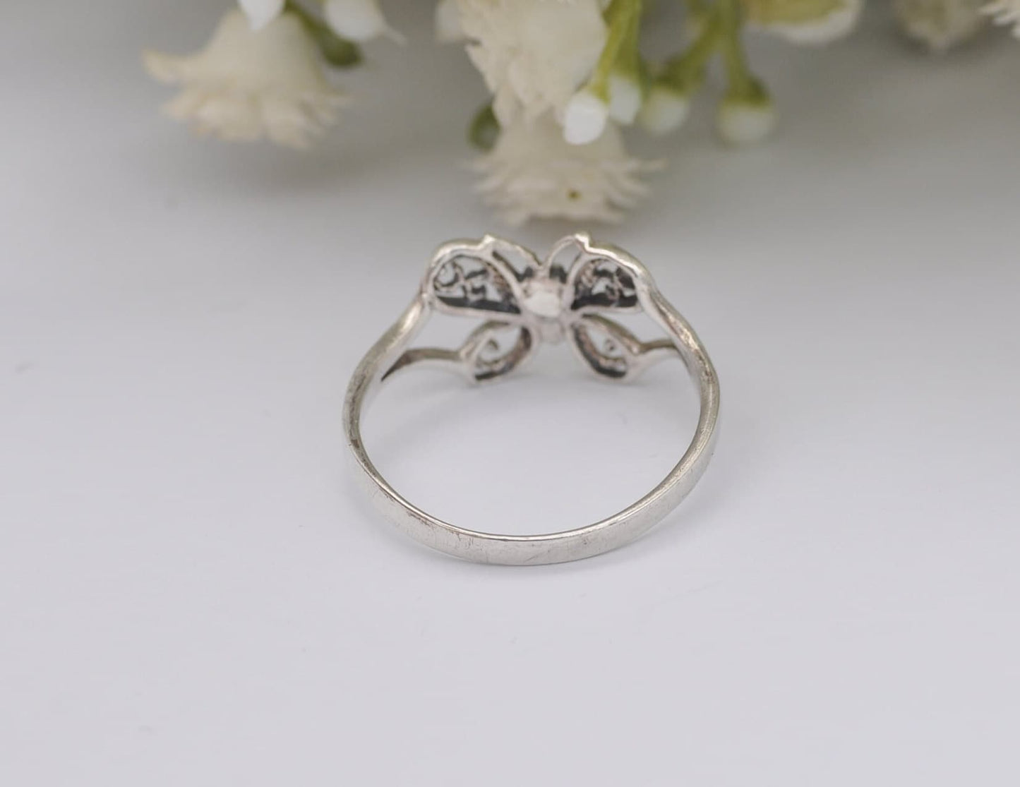 Sterling Silver Butterfly Ring - Insect / Nature / Hippie / Boho / Gift / UK Size - O 1/2 / US Size - 7 1/2