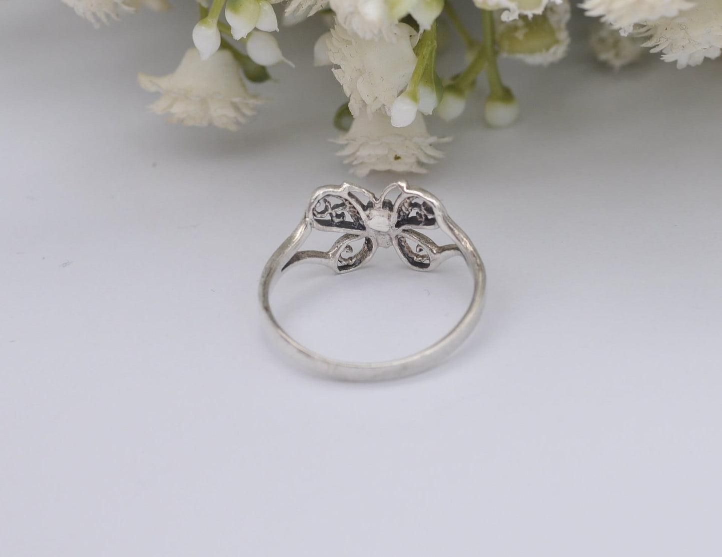 Sterling Silver Butterfly Ring - Insect / Nature / Hippie / Boho / Gift / UK Size - O 1/2 / US Size - 7 1/2