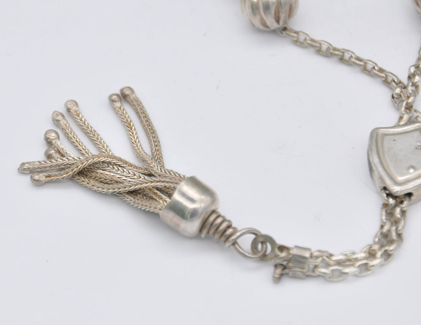 Sterling Silver Prayer Beads - Silver Bead / Silver Balls / Catholic / Religious / Shield / Vintage