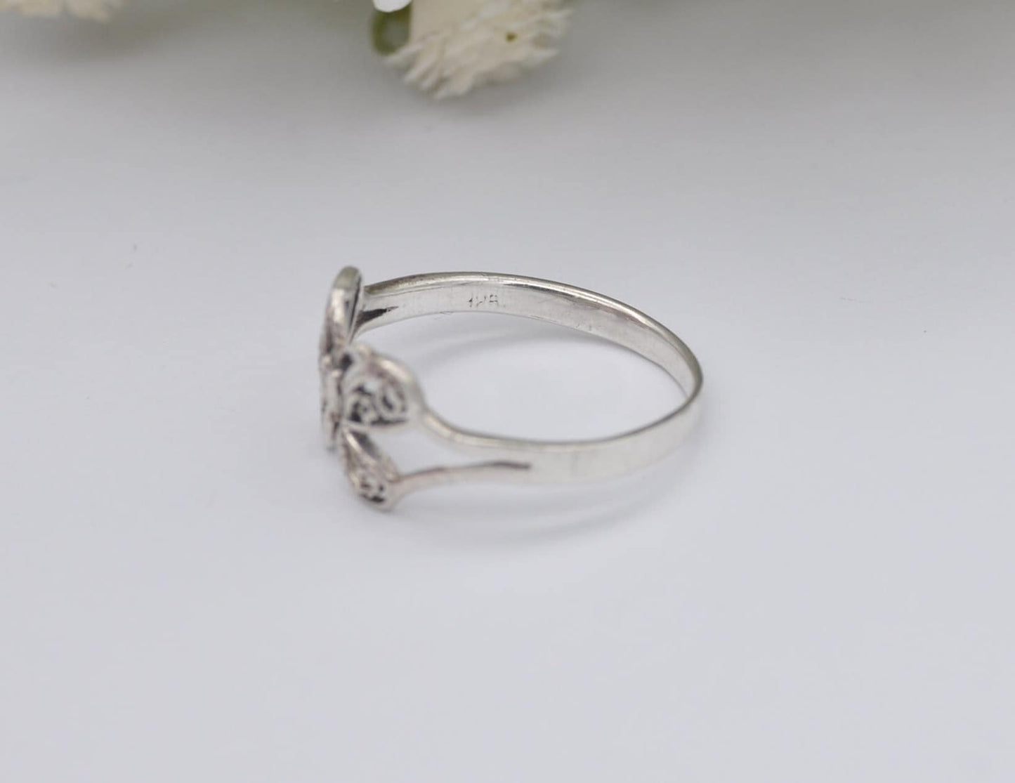 Sterling Silver Butterfly Ring - Insect / Nature / Hippie / Boho / Gift / UK Size - O 1/2 / US Size - 7 1/2