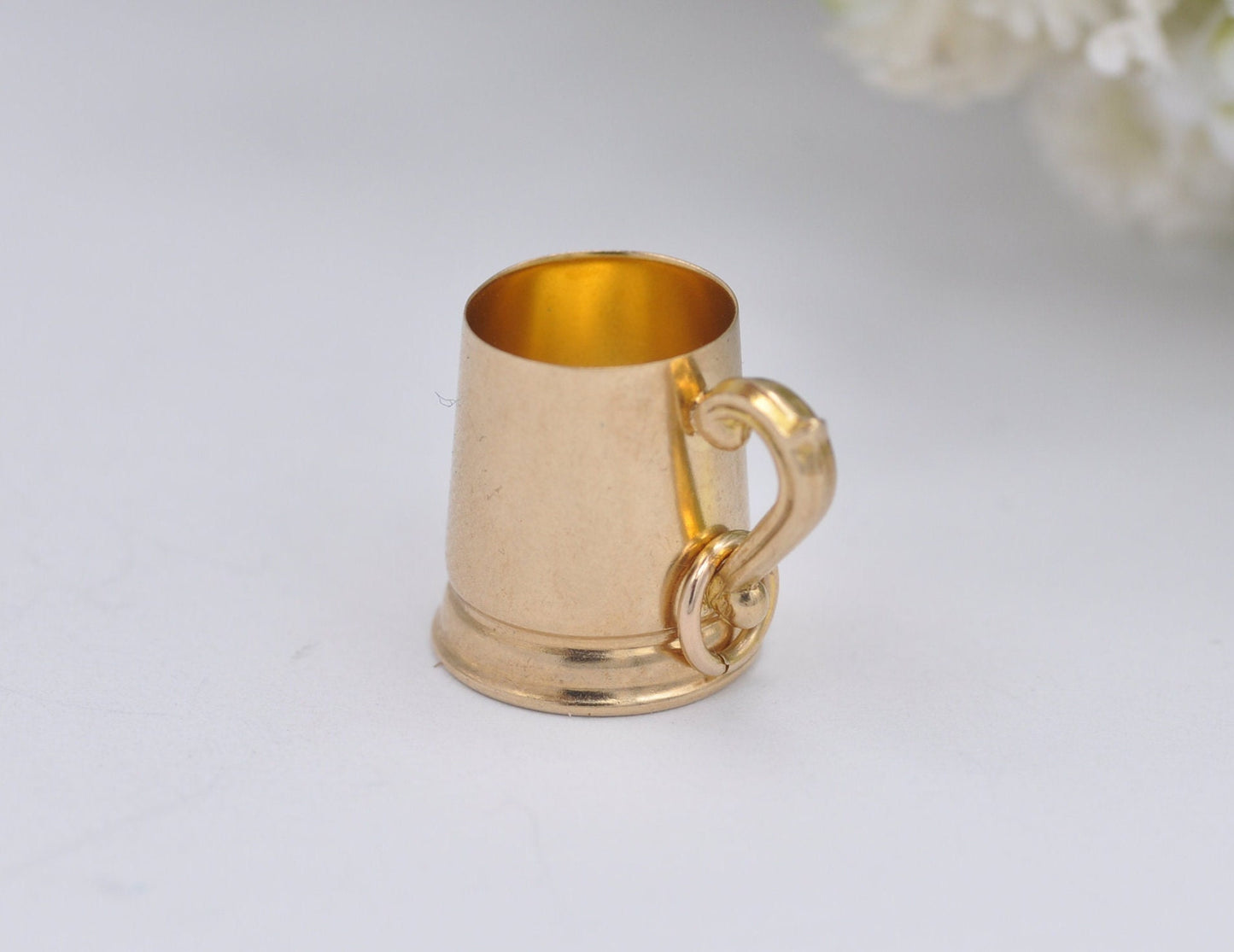 9ct Gold Tankard Charm / Pendant - Vintage 1960s / Solid Gold / Drink / Beer / Cup / Drinking Stein / Alcohol / Charm Bracelet