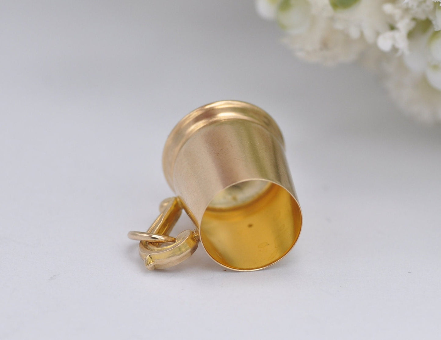 9ct Gold Tankard Charm / Pendant - Vintage 1960s / Solid Gold / Drink / Beer / Cup / Drinking Stein / Alcohol / Charm Bracelet