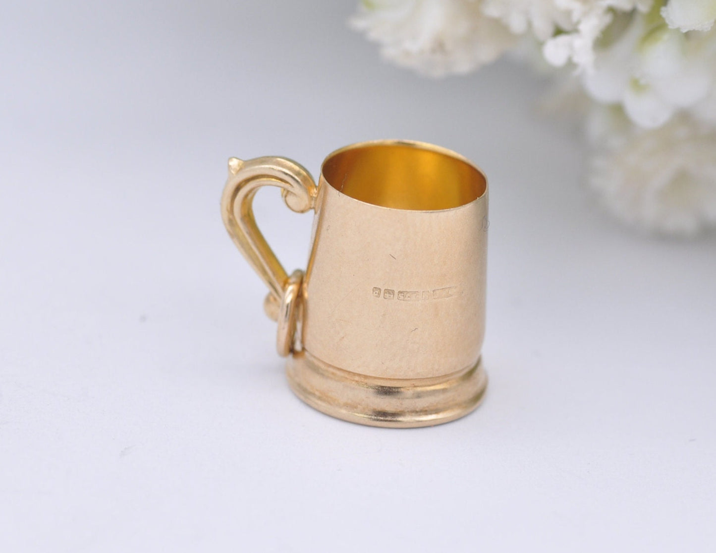 9ct Gold Tankard Charm / Pendant - Vintage 1960s / Solid Gold / Drink / Beer / Cup / Drinking Stein / Alcohol / Charm Bracelet