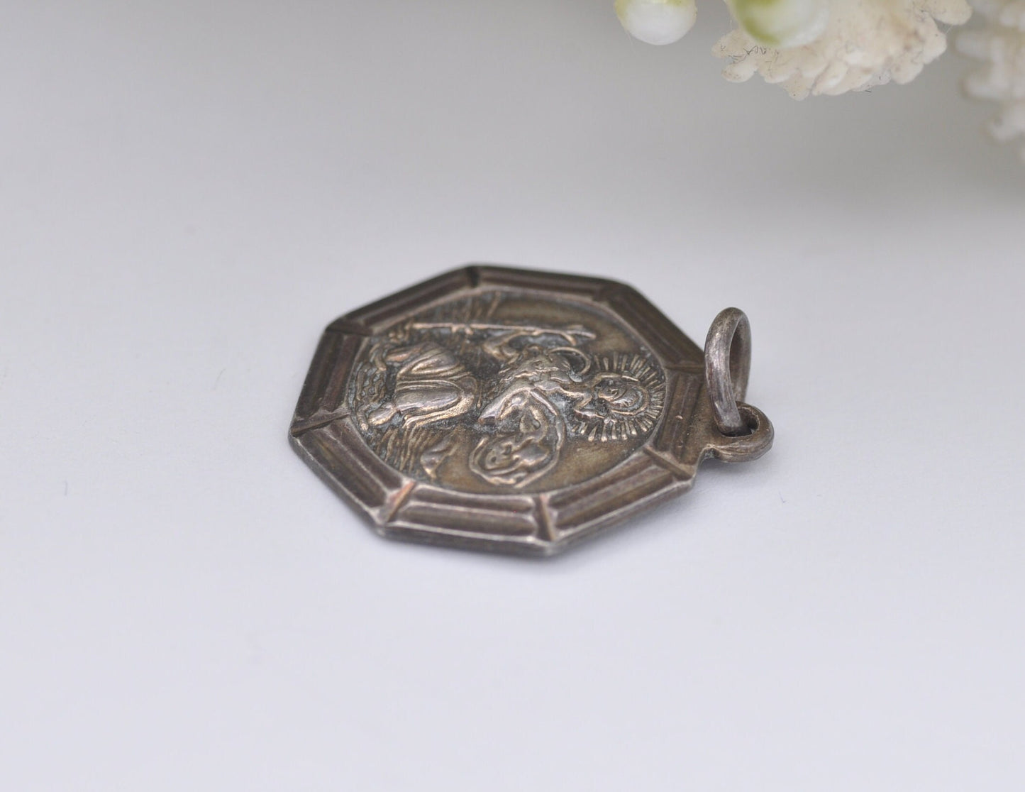 Vintage Sterling Silver St Christopher Charm / Pendant - GJ / Georg Jensen / Travel / Adventure / Religious / Charm Bracelet