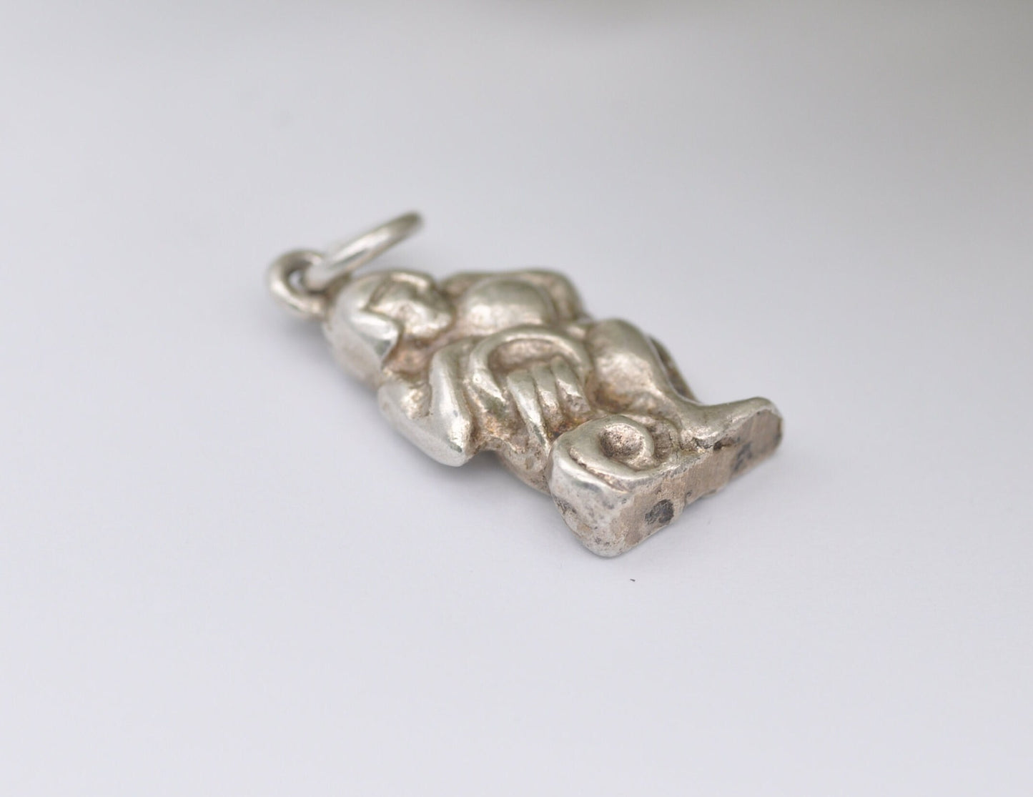 Vintage Silver Virgo Charm / Pendant - Lady with Water Bucket / Pouring Jug / Detailed / Charm Bracelet / Zodiac Signs / 925 Sterling