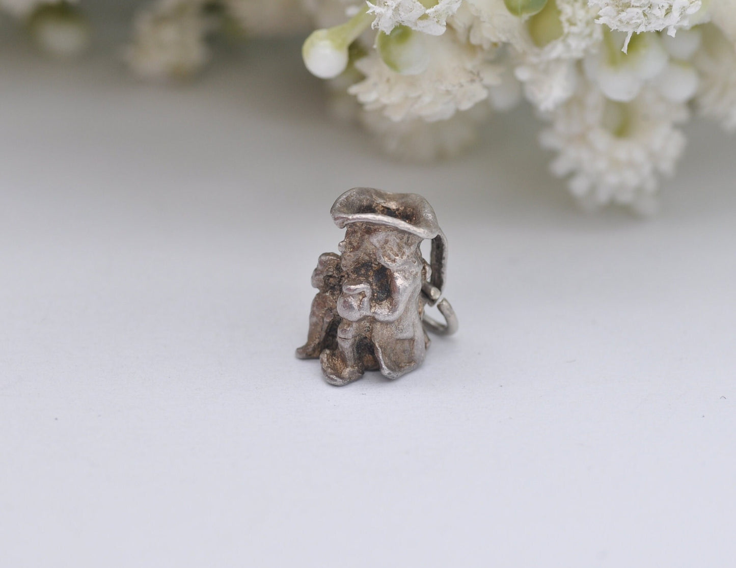 Vintage Sterling Silver Toby Jug Charm / Pendant - Mug / Drinking / Detailed / Fun / Charm Bracelet
