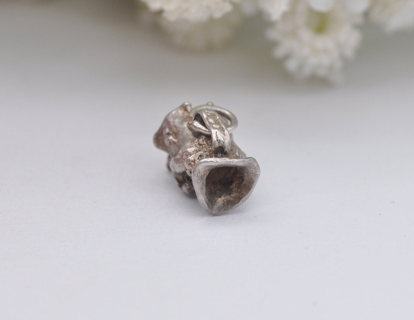 Vintage Sterling Silver Toby Jug Charm / Pendant - Mug / Drinking / Detailed / Fun / Charm Bracelet