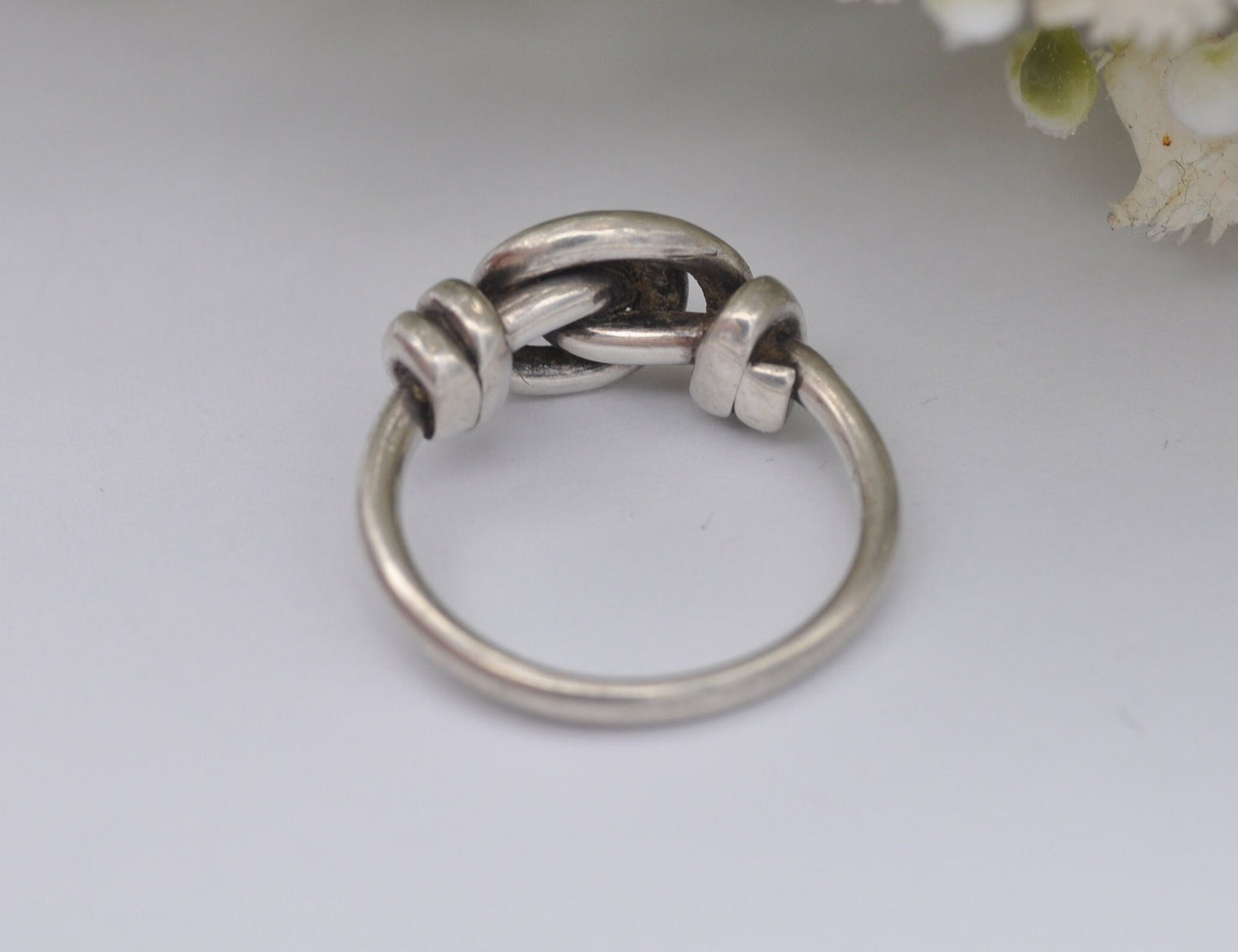 Vintage Sterling Silver Twist Ring - Minimalist Statement / Everyday Jewellery / Scrolling Wave / Unisex Gift / UK Size - L US Size - 5 3/4