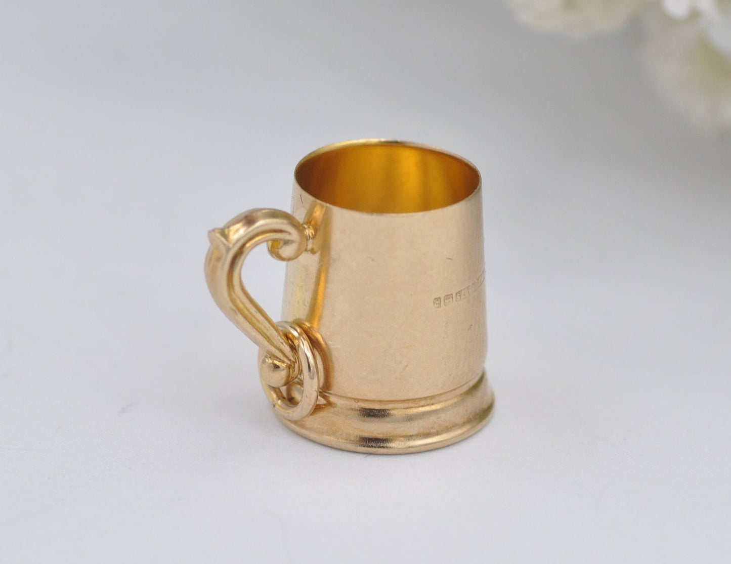 9ct Gold Tankard Charm / Pendant - Vintage 1960s / Solid Gold / Drink / Beer / Cup / Drinking Stein / Alcohol / Charm Bracelet