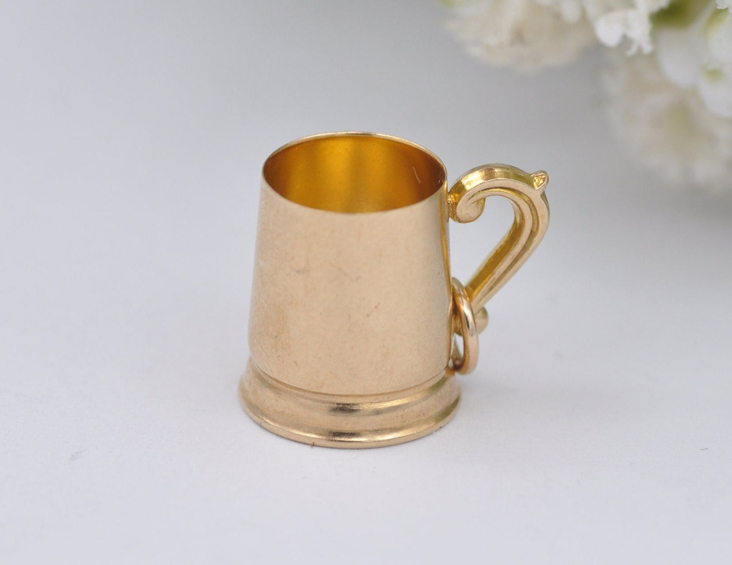 9ct Gold Tankard Charm / Pendant - Vintage 1960s / Solid Gold / Drink / Beer / Cup / Drinking Stein / Alcohol / Charm Bracelet