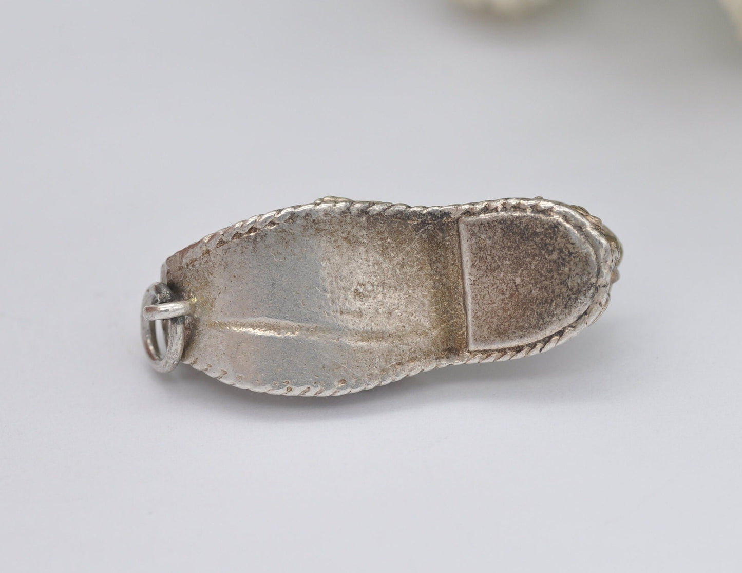 Vintage Sterling Silver Single Shoe Charm / Pendant - Large / Slipper / Boot / Footwear / Charm Bracelet