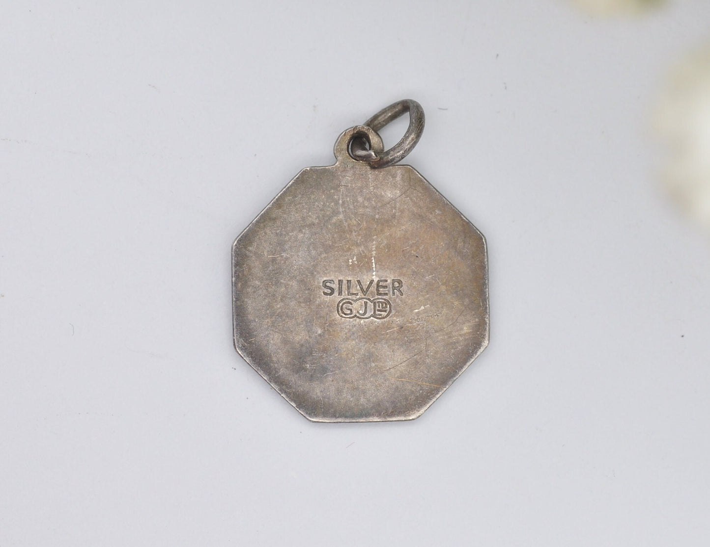 Vintage Sterling Silver St Christopher Charm / Pendant - GJ / Georg Jensen / Travel / Adventure / Religious / Charm Bracelet