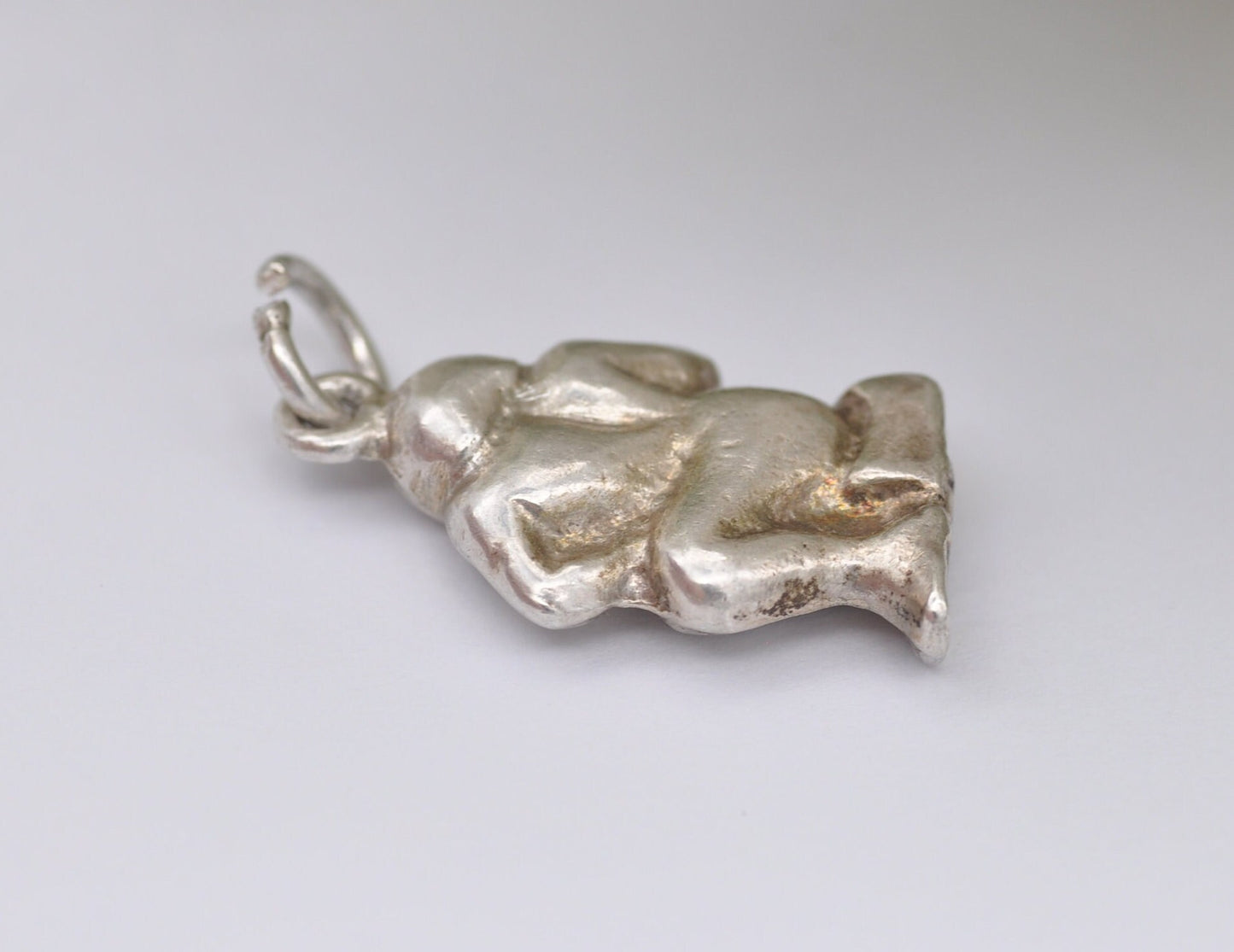 Vintage Silver Virgo Charm / Pendant - Lady with Water Bucket / Pouring Jug / Detailed / Charm Bracelet / Zodiac Signs / 925 Sterling