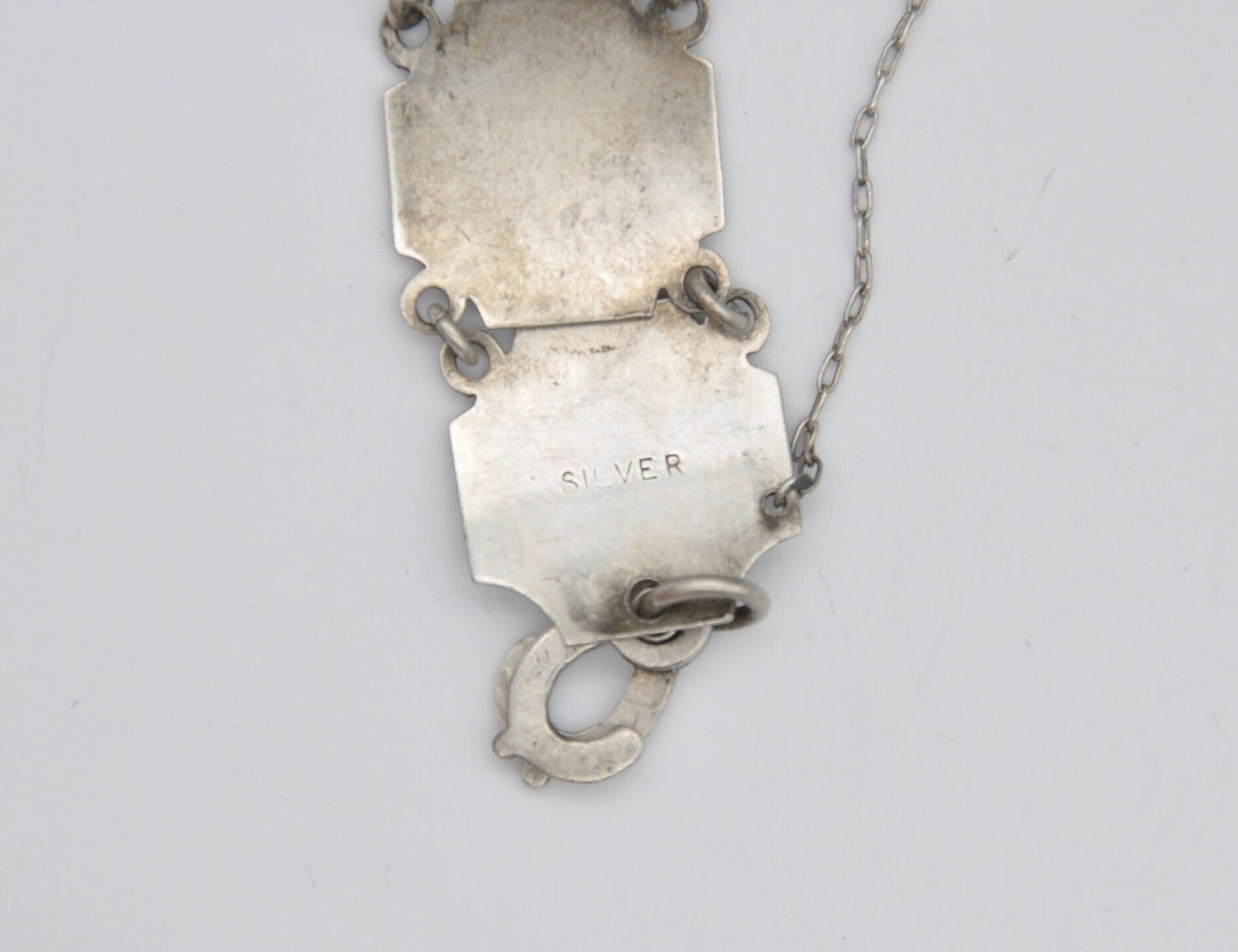 Vintage Sterling Silver Panel Bracelet - Engine Turned Stamped Canadian Treasury, Art Deco
