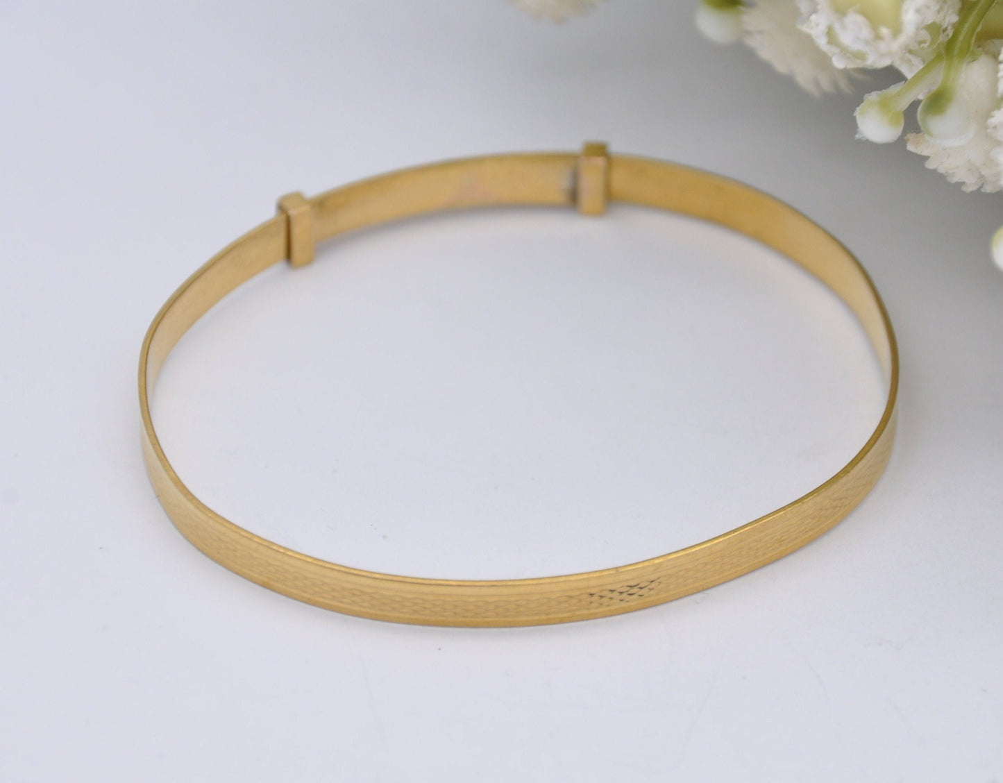 Vintage Rolled Gold Bangle Bracelet - Expanding Child Bangle